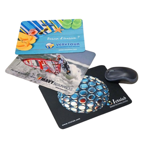 Tapis de souris 2 en 1 en microfibre - 180 x 220 mm