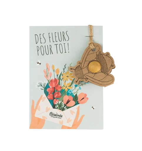 Carte personnalisable à bombe à fleurs sauvages