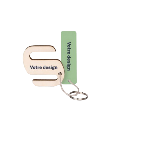 Porte-clés support de téléphone en bois - 3