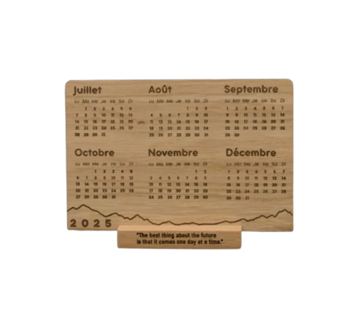 Calendrier en bois avec son socle
