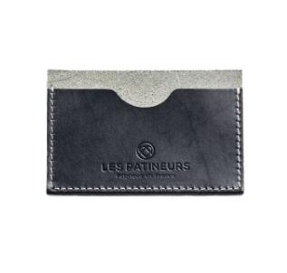 Porte-cartes 1 ou 2 poches en cuir upcyclé sur mesure - 3
