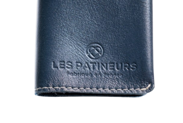 Porte-cartes double 2 ou 4 poches en cuir upcyclé sur mesure - 4