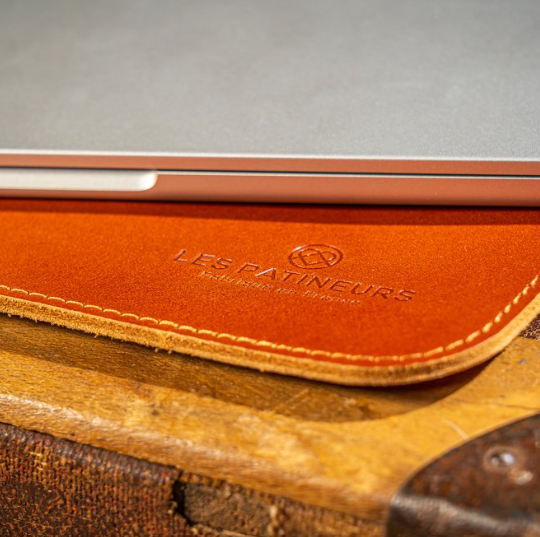 Tapis de souris en cuir upcyclé sur mesure - 4