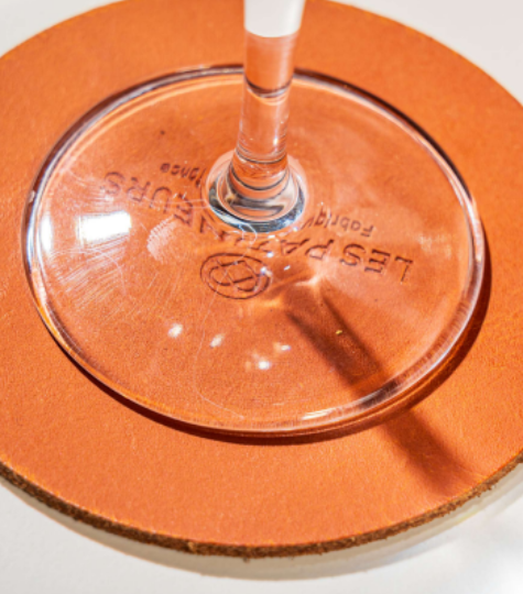 Sous-bock en cuir upcyclé sur mesure  - 5