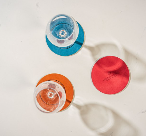 Sous-bock en cuir upcyclé sur mesure  - 6