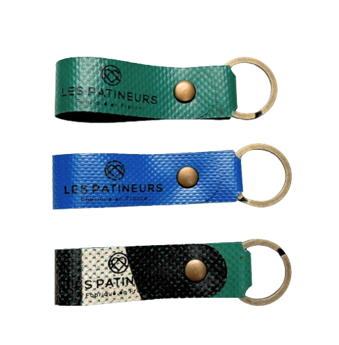 Porte-clés en bâche upcyclée sur mesure