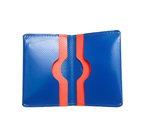 Porte-cartes double 4 poches en bâche upcyclée sur mesure - 3