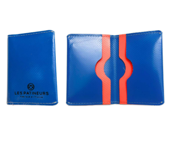 Porte-cartes double 4 poches en bâche upcyclée sur mesure