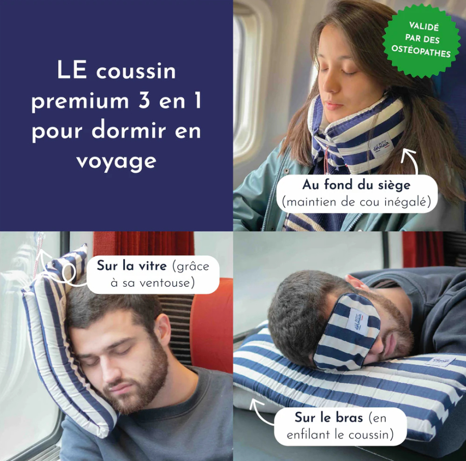 Coussin de voyage 3 en 1 en coton - 7
