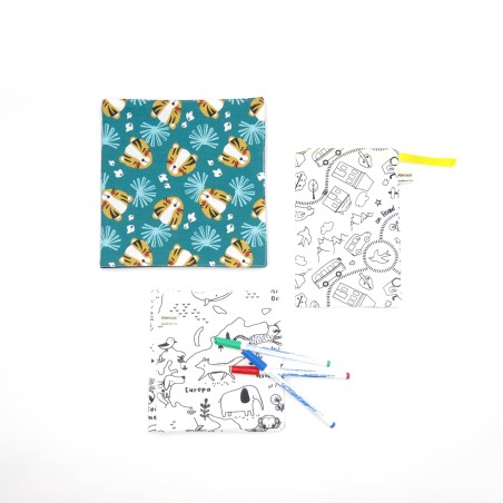 Kit coloriage réutilisable : set de table, livre et pochette anniversaire - 3