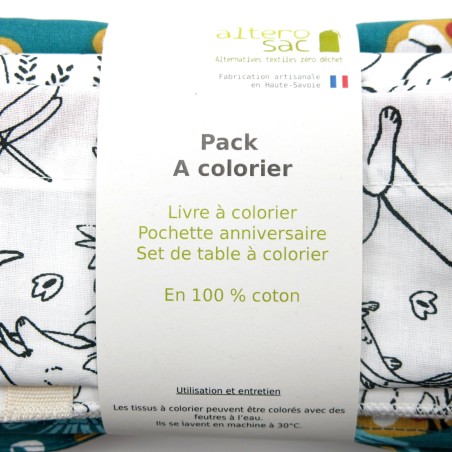 Kit coloriage réutilisable : set de table, livre et pochette anniversaire - 6