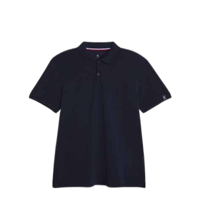 Polo en coton blanc/noir pour homme - Proemon -