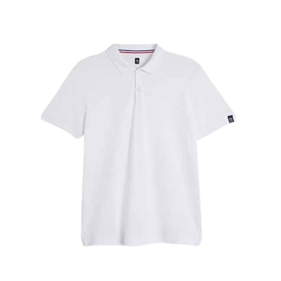 Polo en coton blanc/noir pour homme - Proemon