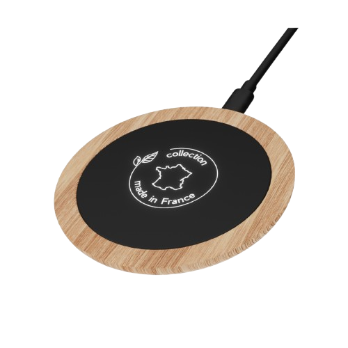 Chargeur à induction 15W en bois de chêne français