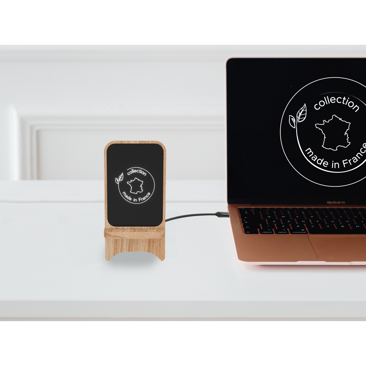 Support induction 10W en bois de chêne français - 5