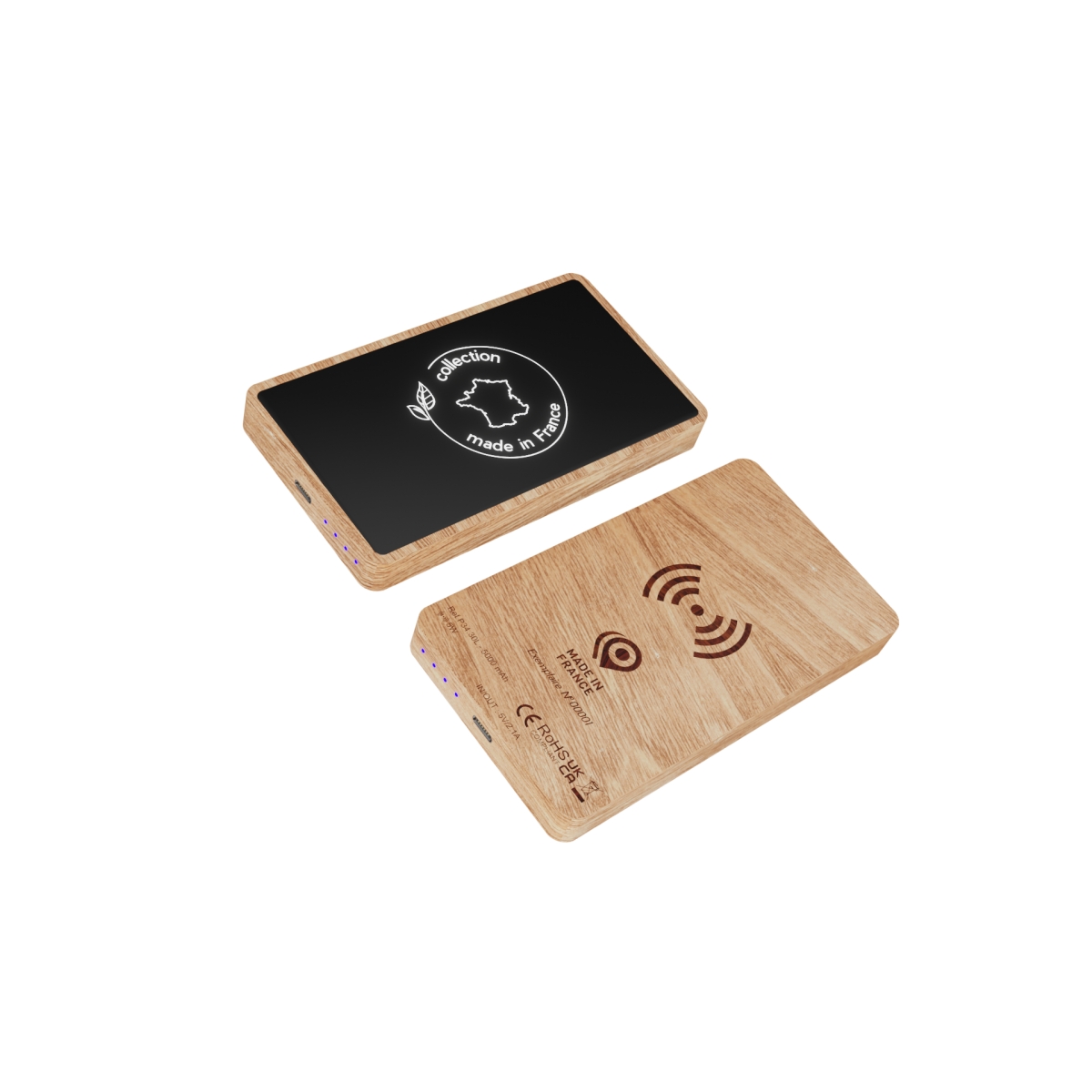PowerBank 5000 mAh en bois de chêne français - 2