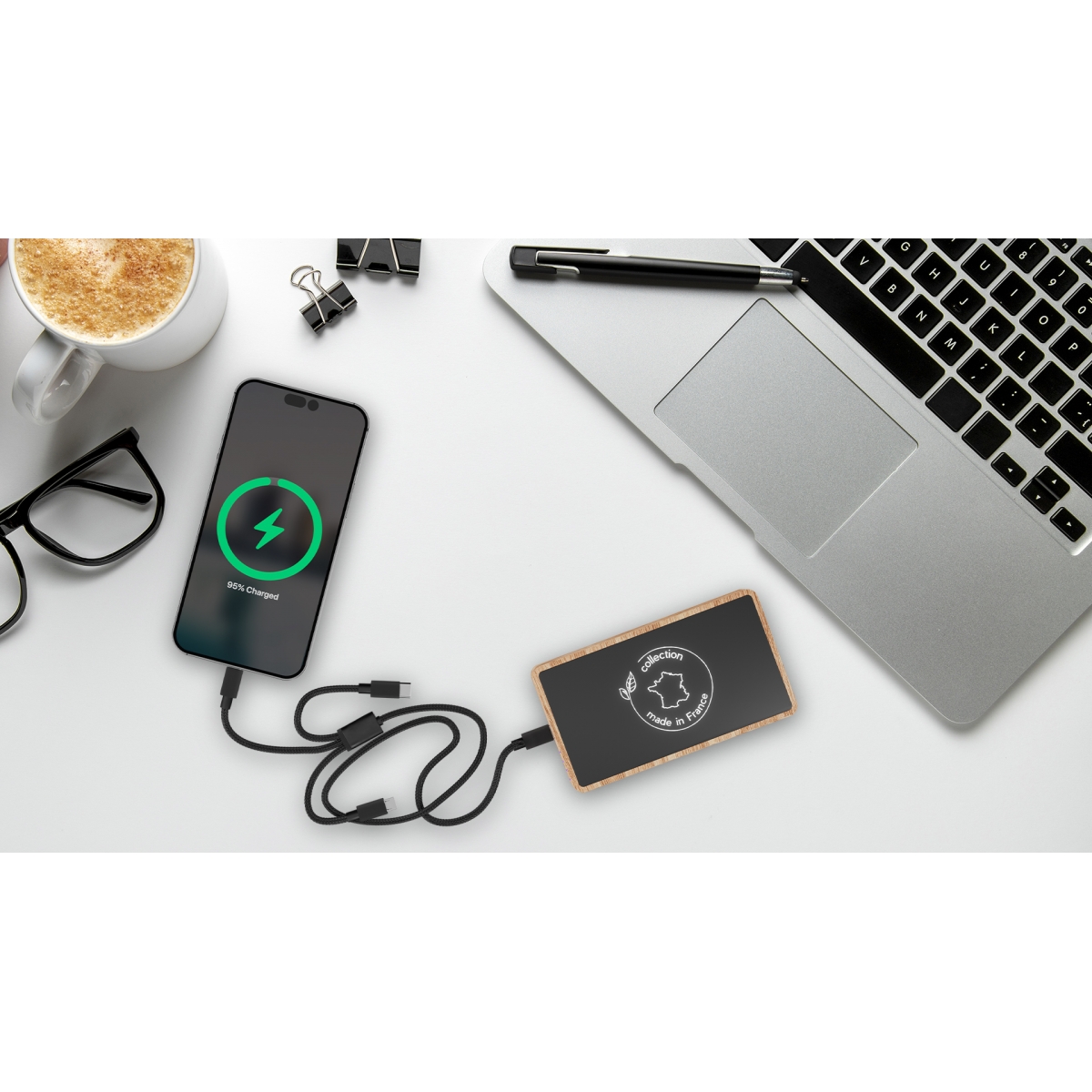 PowerBank 5000 mAh en bois de chêne français - 3