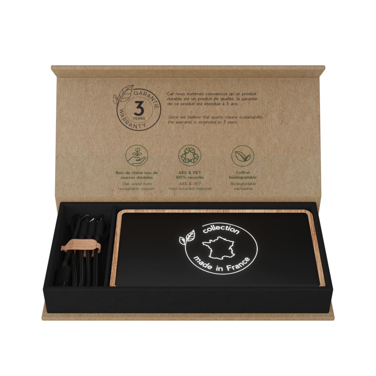 PowerBank 5000 mAh en bois de chêne français - 5