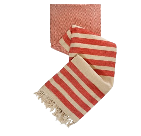 Fouta rayée en tissage jacquard
