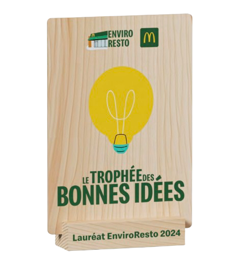 Trophée rectangle en bois fabriqué en France