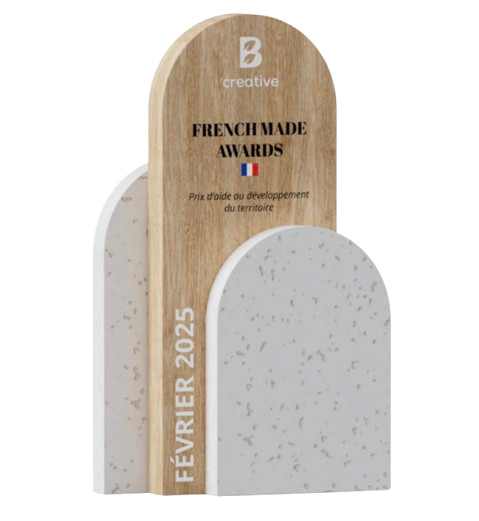 Trophée trio en bois fabriqué en France 