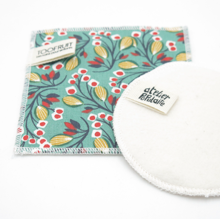 Coton démaquillant lavable en coton bio carré ou rond