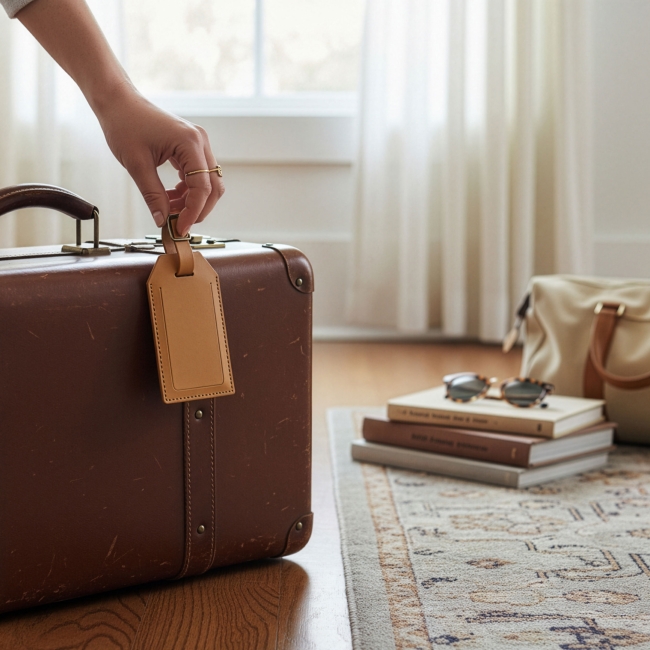 Porte-étiquettes en cuir recyclé made in France - 8