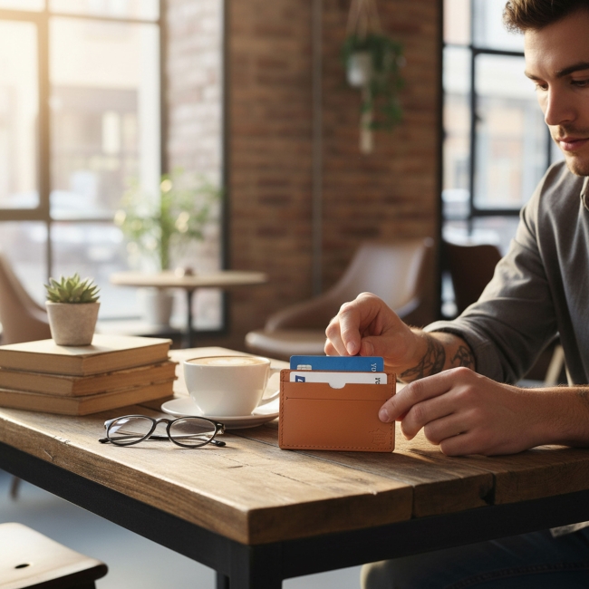 Porte-cartes en cuir recyclé made in France - 8