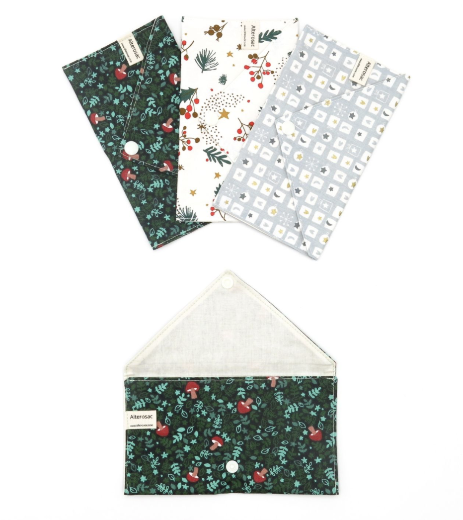 Enveloppe cadeau en coton - pochette en tissu -