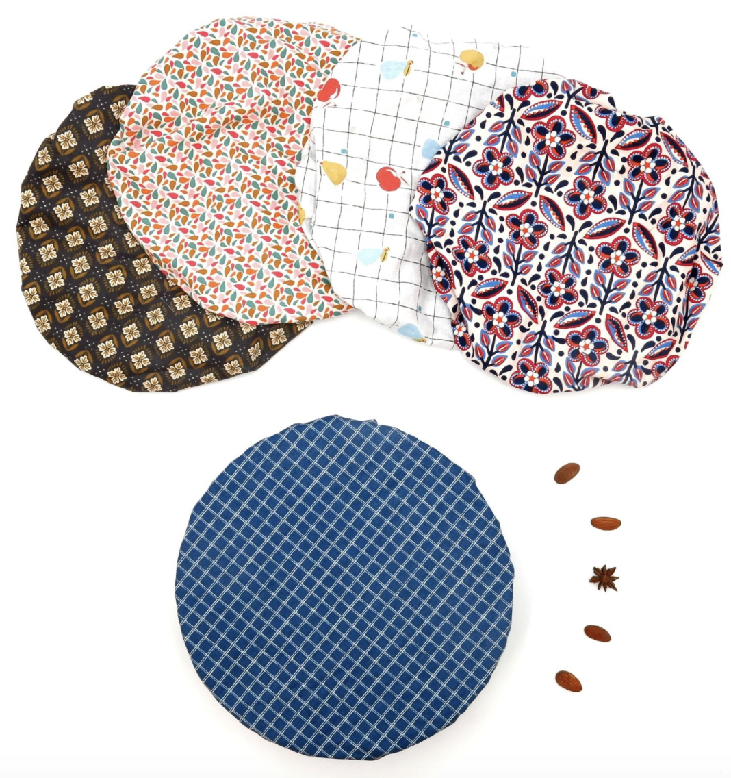 Recouvre bol ou plat en coton enduit réutilisable - 3