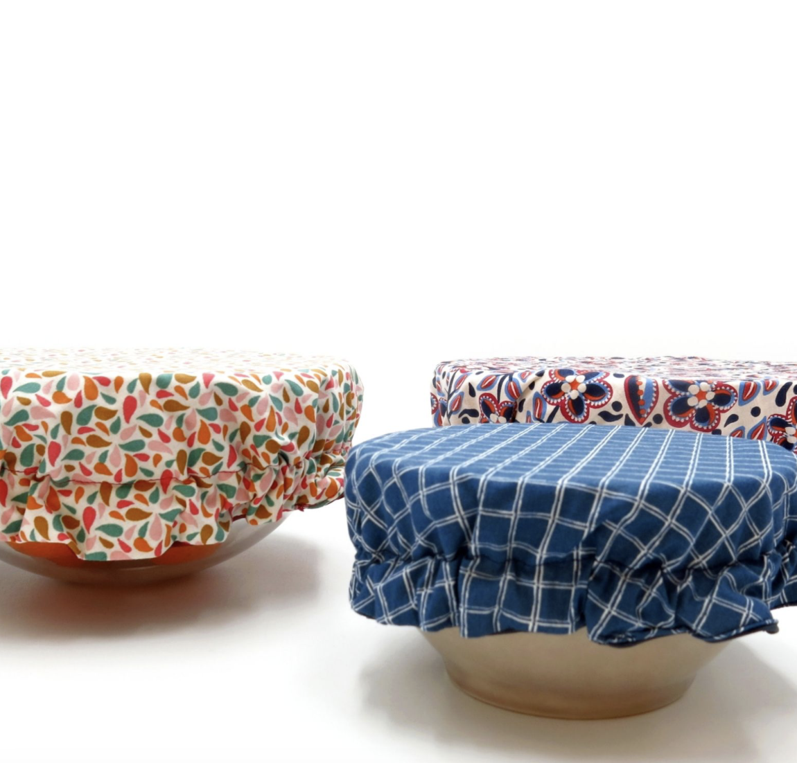 Recouvre bol ou plat en coton enduit réutilisable - 8