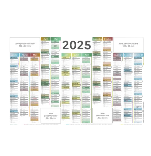 Calendrier sur-mesure personnalisable - 2