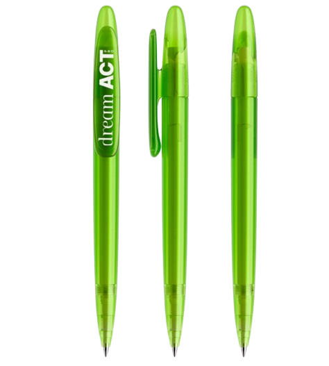 Stylo bille DS5 givré en plastique recyclé Made in Suisse