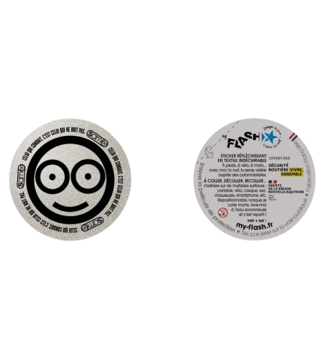 Auto-collant connecté en textile réfléchissant réutilisable Made in France - 3