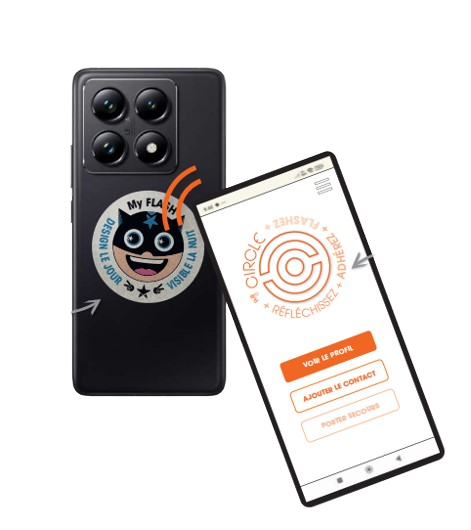 Auto-collant connecté en textile réfléchissant réutilisable Made in France