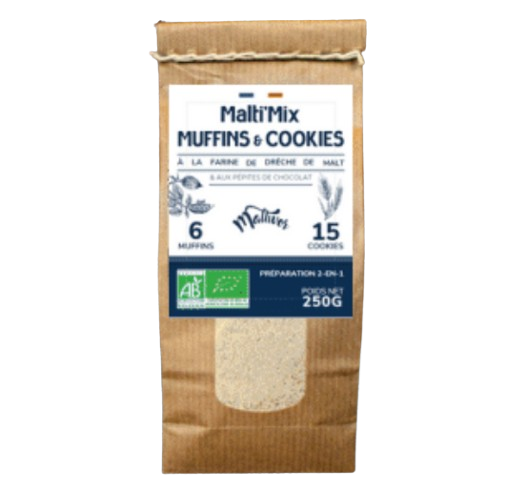 Préparation cookies et muffins à la farine de drêche de Malt bio