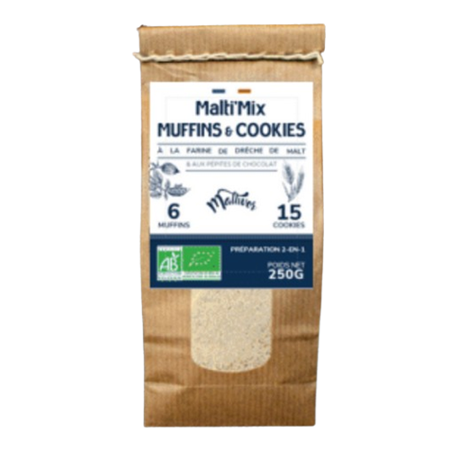 Préparation cookies et muffins à la farine de drêche de Malt bio