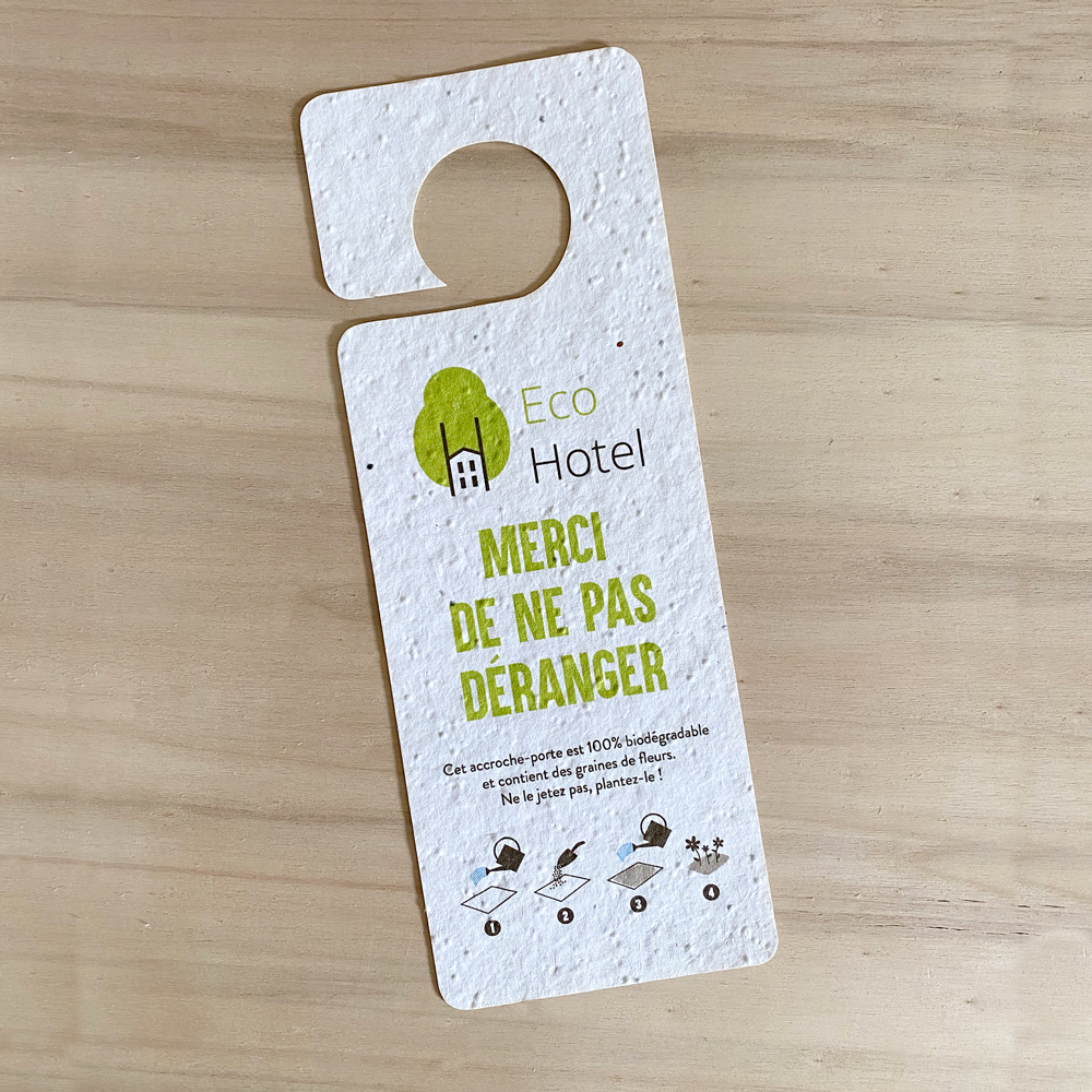Accroche-porte en papier ensemencé à planter -