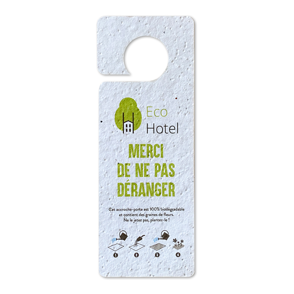Accroche-porte en papier ensemencé à planter