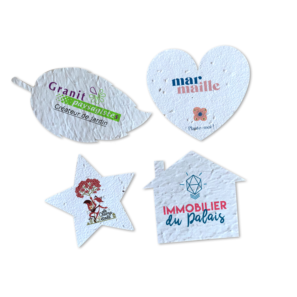 Forme à planter en papier ensemencé