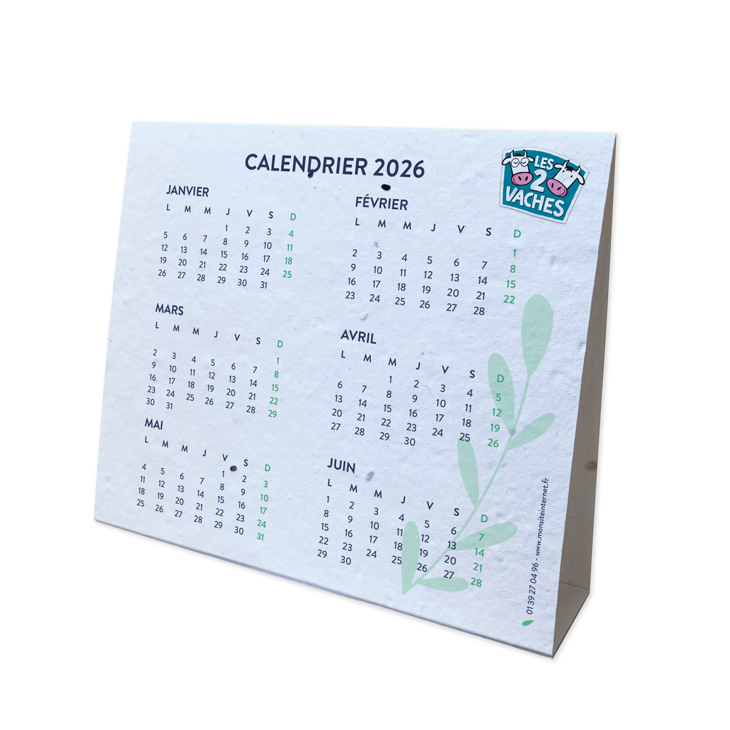 Calendrier chevalet à planter en papier ensemencé