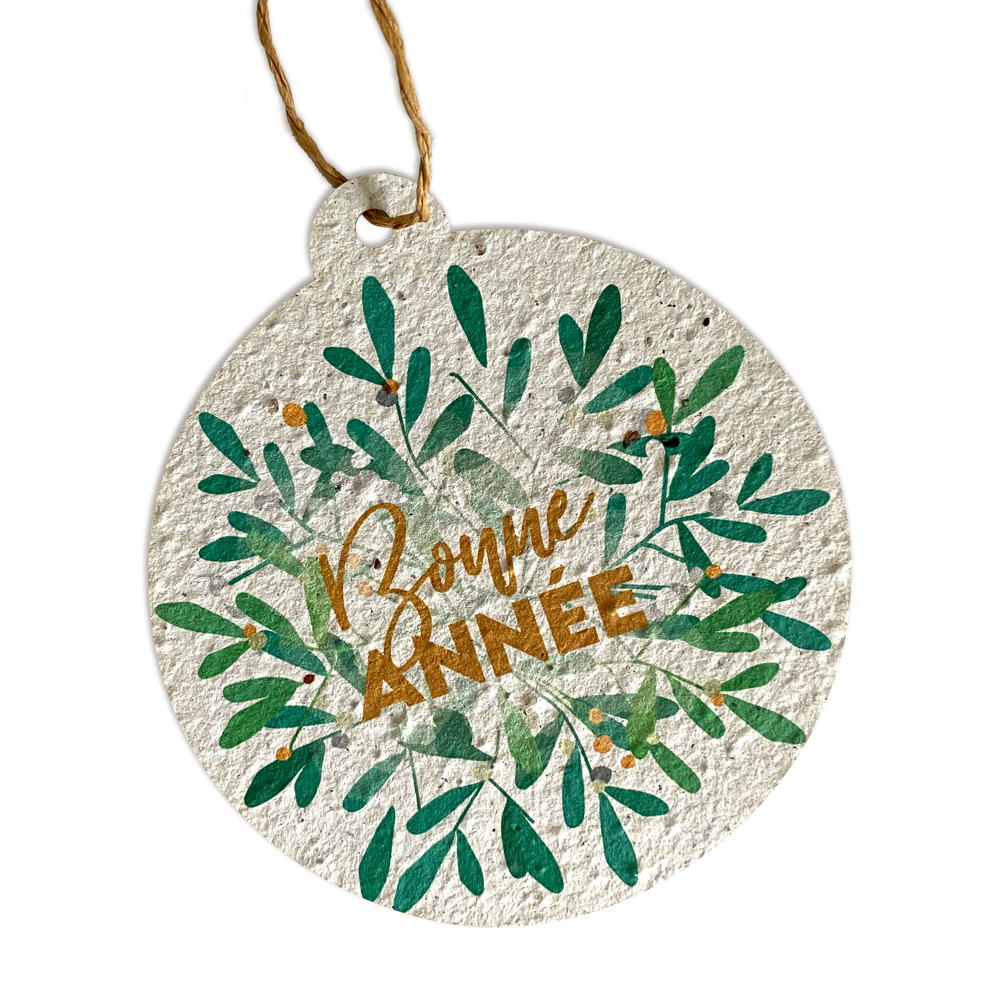 Boule de Noël à planter en papier ensemencé