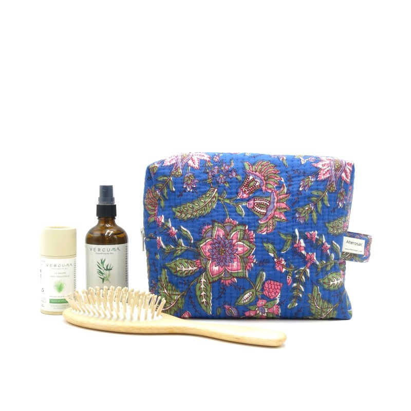 Trousse de toilette en coton matelassé