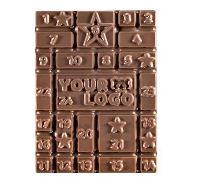 Calendrier de l'avent en chocolat avec boite personnalisable