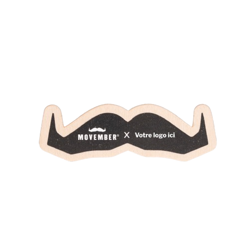 Bracelet en bois Movember en forme de moustache - 3