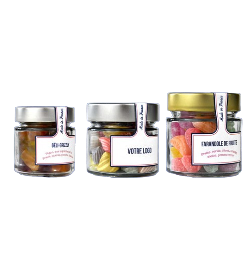 Confiseries dans un pot en verre - 3 formats 
