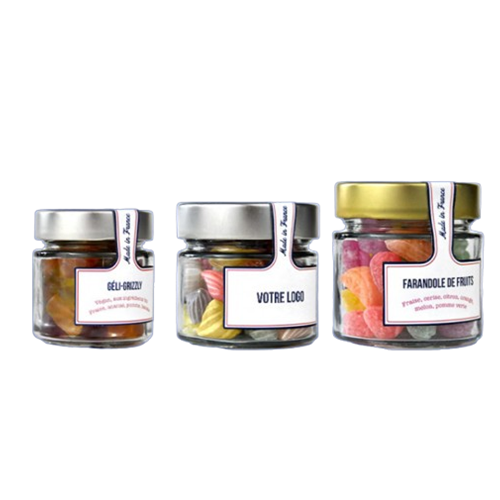 Confiseries dans un pot en verre - 3 formats 