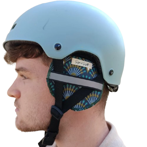 Cache-oreilles pour casque de vélo en coton upcyclé
