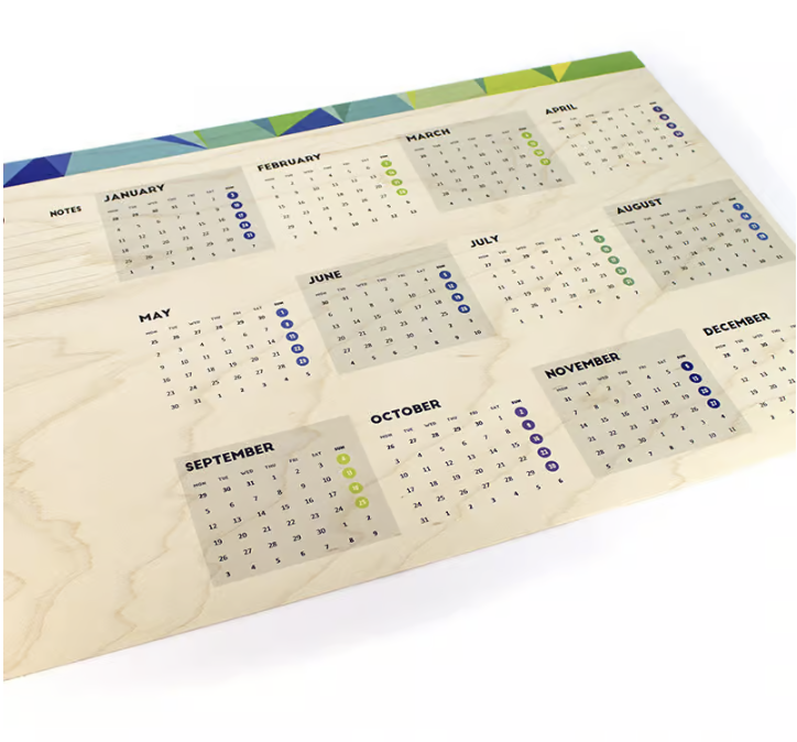 Calendrier sous main/mural en bois made in France - 2