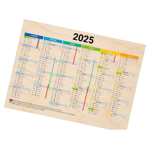 Calendrier sous main/mural en bois made in France